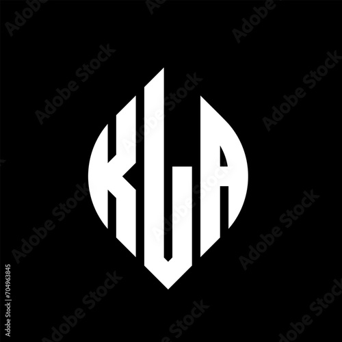 KLA circle letter logo design with circle and ellipse shape. KLA ellipse letters with typographic style. The three initials form a circle logo. KLA circle emblem abstract monogram letter mark vector.