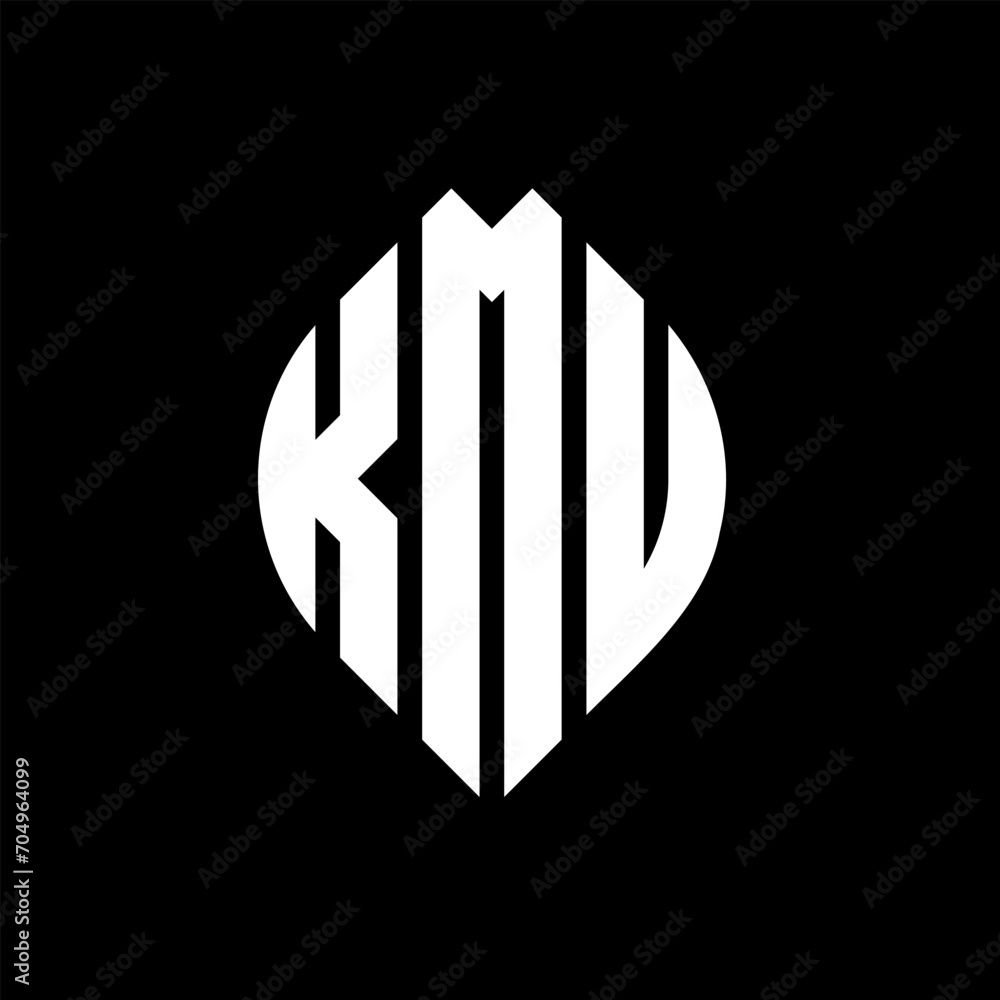 KMU circle letter logo design with circle and ellipse shape. KMU ellipse letters with typographic style. The three initials form a circle logo. KMU circle emblem abstract monogram letter mark vector. KMU circle letter logo design with circle and ellipse shape. KMU ellipse letters with typographic style. The three initials form a circle logo. KMU circle emblem abstract monogram letter mark vector.