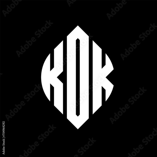 KOK circle letter logo design with circle and ellipse shape. KOK ellipse letters with typographic style. The three initials form a circle logo. KOK circle emblem abstract monogram letter mark vector.