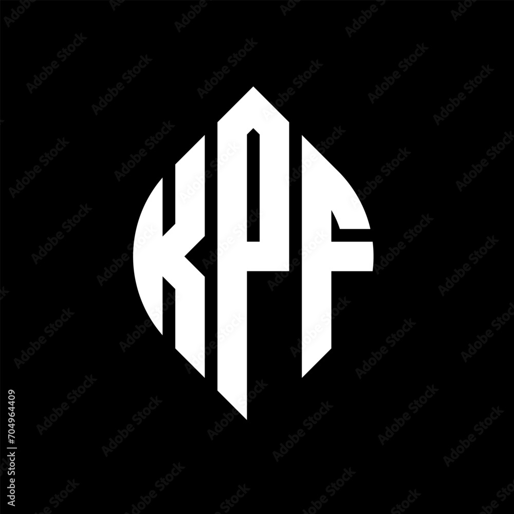 KPF circle letter logo design with circle and ellipse shape. KPF ellipse letters with typographic style. The three initials form a circle logo. KPF circle emblem abstract monogram letter mark vector. KPF circle letter logo design with circle and ellipse shape. KPF ellipse letters with typographic style. The three initials form a circle logo. KPF circle emblem abstract monogram letter mark vector.