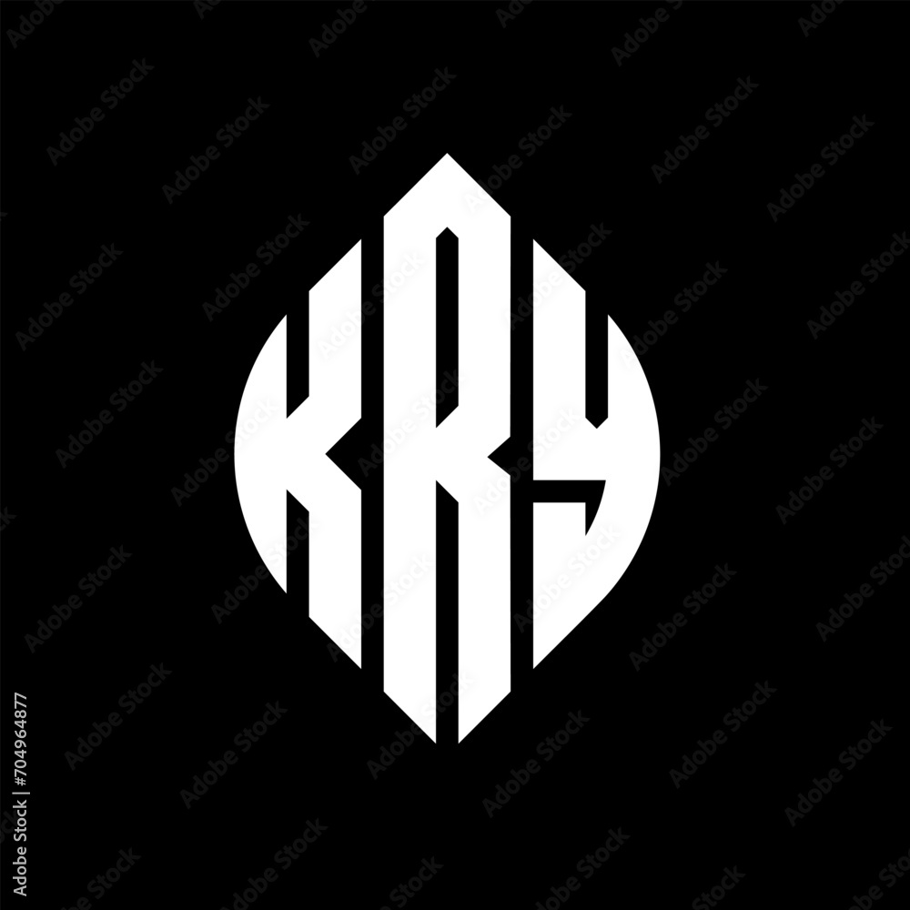 KRY circle letter logo design with circle and ellipse shape. KRY ellipse letters with typographic style. The three initials form a circle logo. KRY circle emblem abstract monogram letter mark vector. KRY circle letter logo design with circle and ellipse shape. KRY ellipse letters with typographic style. The three initials form a circle logo. KRY circle emblem abstract monogram letter mark vector.
