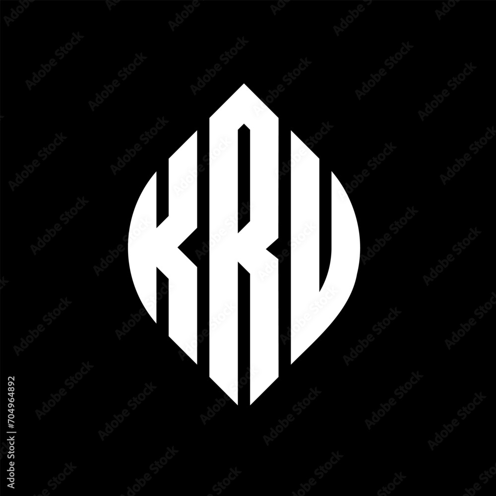 KRU circle letter logo design with circle and ellipse shape. KRU ellipse letters with typographic style. The three initials form a circle logo. KRU circle emblem abstract monogram letter mark vector. KRU circle letter logo design with circle and ellipse shape. KRU ellipse letters with typographic style. The three initials form a circle logo. KRU circle emblem abstract monogram letter mark vector.