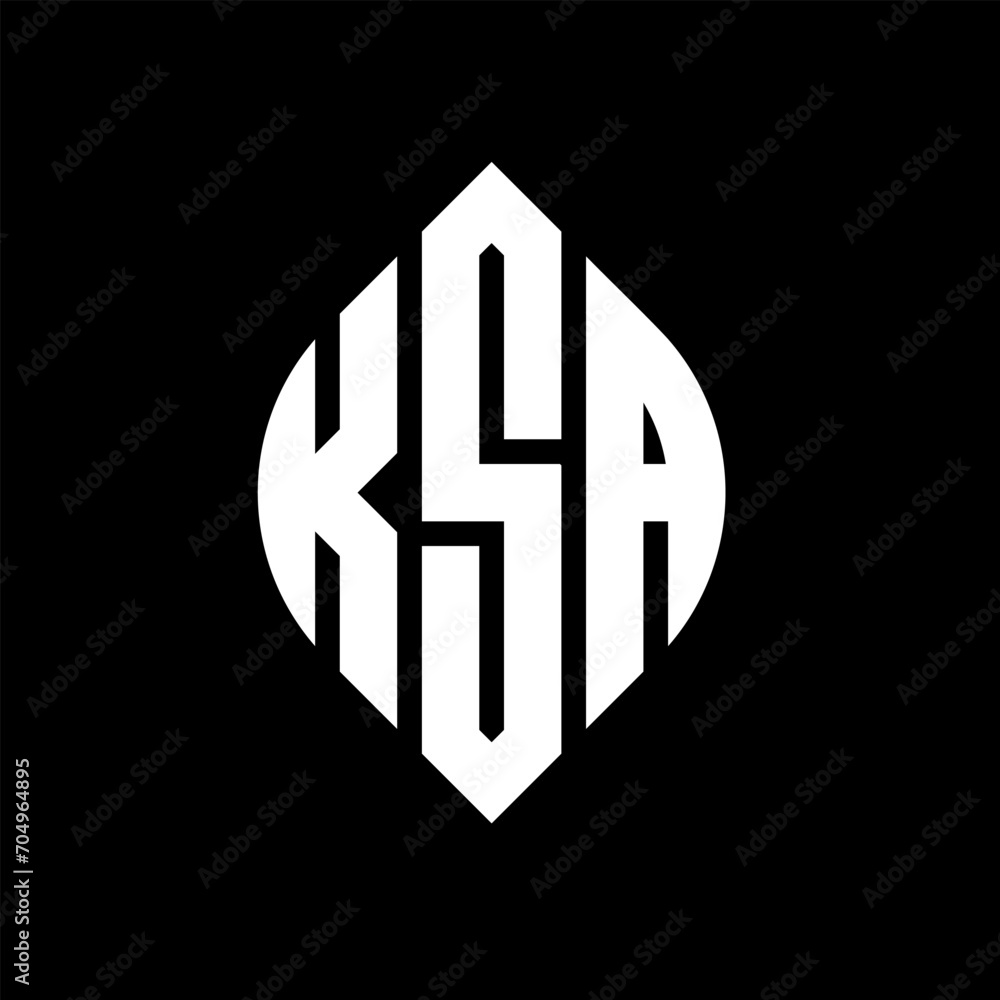 KSA circle letter logo design with circle and ellipse shape. KSA ellipse letters with typographic style. The three initials form a circle logo. KSA circle emblem abstract monogram letter mark vector. KSA circle letter logo design with circle and ellipse shape. KSA ellipse letters with typographic style. The three initials form a circle logo. KSA circle emblem abstract monogram letter mark vector.