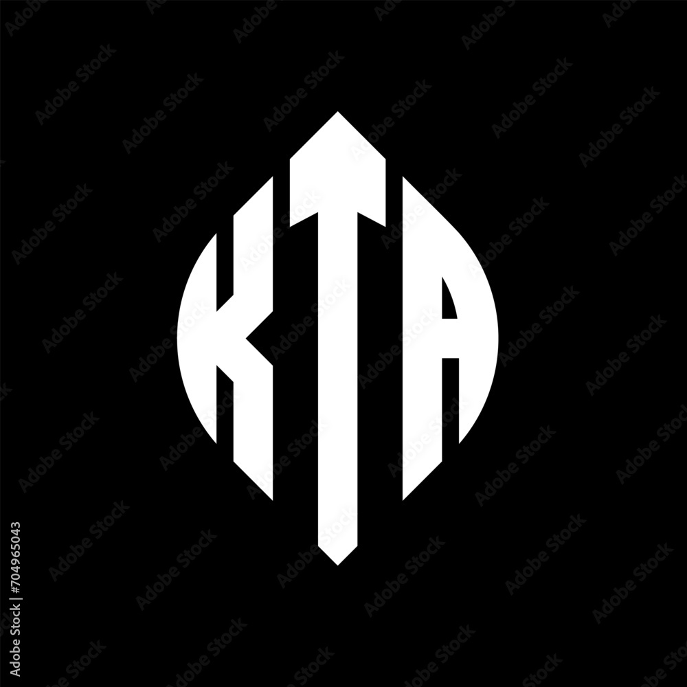 KTA circle letter logo design with circle and ellipse shape. KTA ...