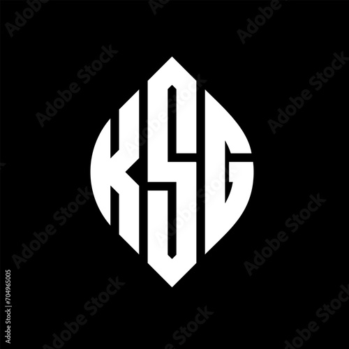 KSG circle letter logo design with circle and ellipse shape. KSG ellipse letters with typographic style. The three initials form a circle logo. KSG circle emblem abstract monogram letter mark vector. photo