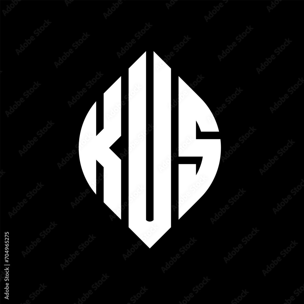 KUS circle letter logo design with circle and ellipse shape. KUS ellipse letters with typographic style. The three initials form a circle logo. KUS circle emblem abstract monogram letter mark vector. KUS circle letter logo design with circle and ellipse shape. KUS ellipse letters with typographic style. The three initials form a circle logo. KUS circle emblem abstract monogram letter mark vector.