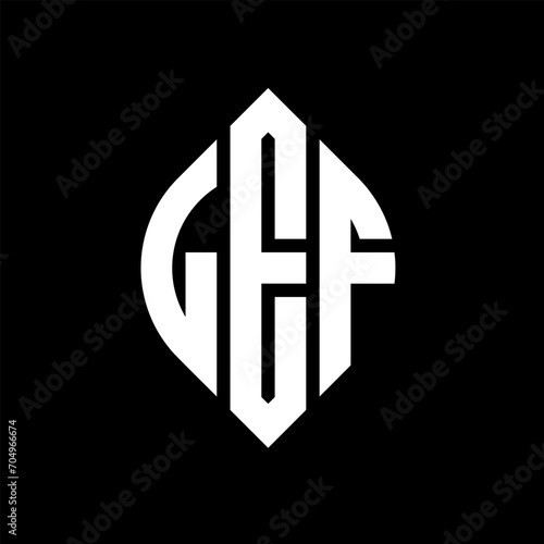 LEF circle letter logo design with circle and ellipse shape. LEF ellipse letters with typographic style. The three initials form a circle logo. LEF circle emblem abstract monogram letter mark vector.