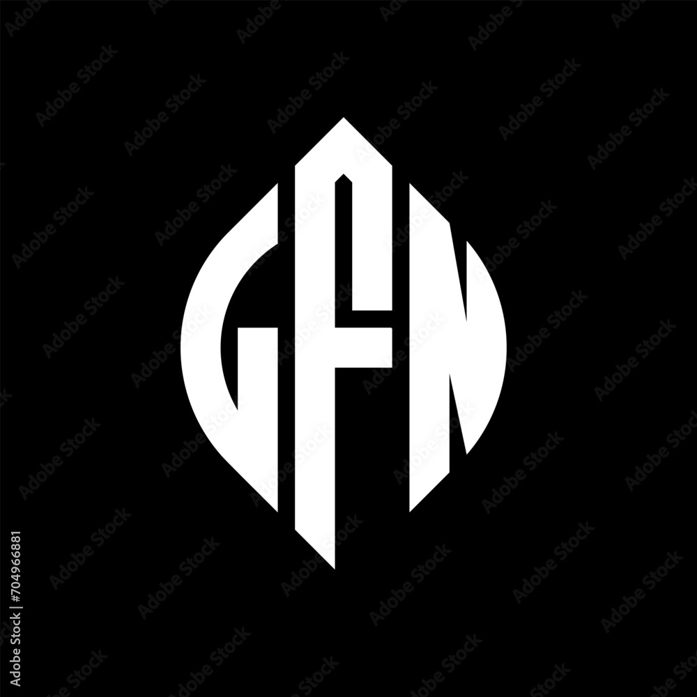 LFN circle letter logo design with circle and ellipse shape. LFN ellipse letters with typographic style. The three initials form a circle logo. LFN circle emblem abstract monogram letter mark vector. LFN circle letter logo design with circle and ellipse shape. LFN ellipse letters with typographic style. The three initials form a circle logo. LFN circle emblem abstract monogram letter mark vector.