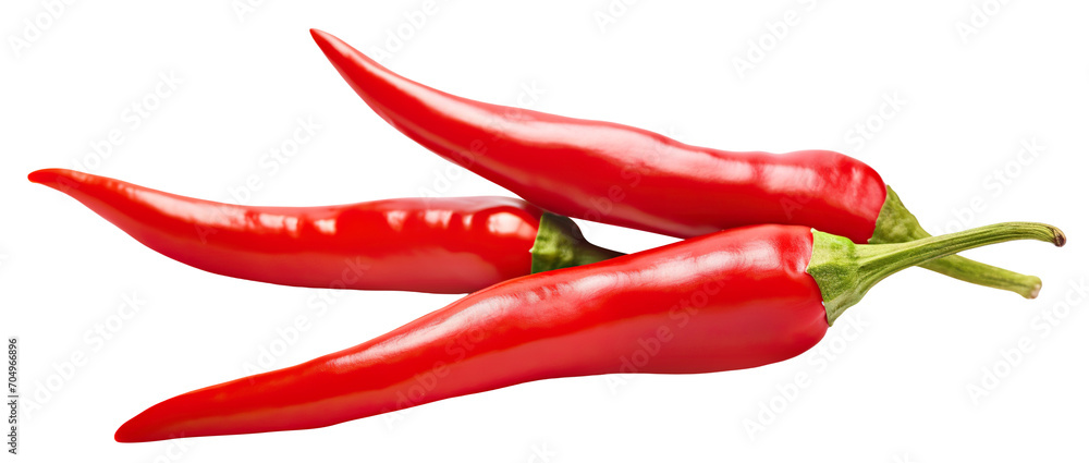 Delicious red chili peppers cut out Delicious red chili peppers cut out