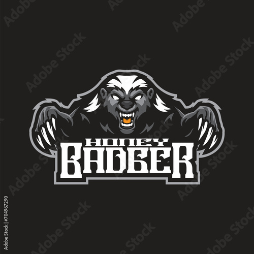 Badger mascot logo design with modern illustration concept style for badge, emblem and t shirt printing. Angry badger illustration for sport and esport team. photo