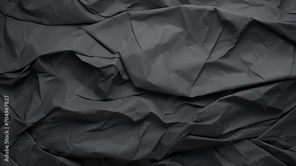 Crumpled paper texture in black color - ai generative Crumpled paper texture in black color - ai generative