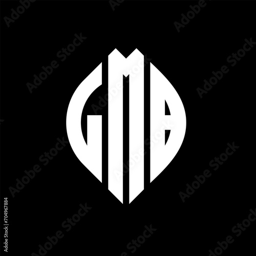 LMB circle letter logo design with circle and ellipse shape. LMB ellipse letters with typographic style. The three initials form a circle logo. LMB circle emblem abstract monogram letter mark vector. photo