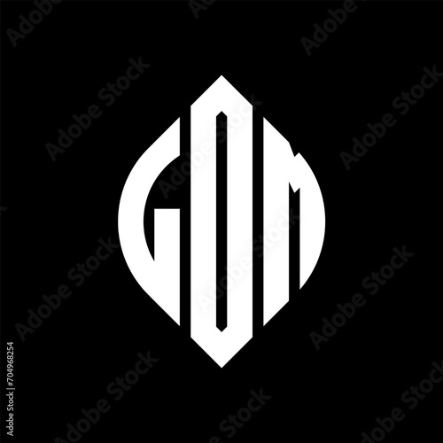 LOM circle letter logo design with circle and ellipse shape. LOM ellipse letters with typographic style. The three initials form a circle logo. LOM circle emblem abstract monogram letter mark vector.
