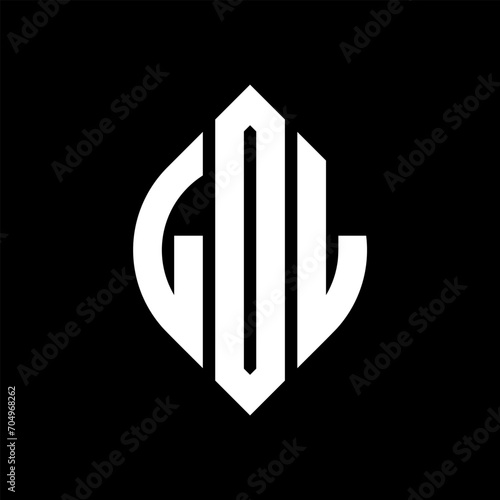 LOL circle letter logo design with circle and ellipse shape. LOL ellipse letters with typographic style. The three initials form a circle logo. LOL circle emblem abstract monogram letter mark vector.