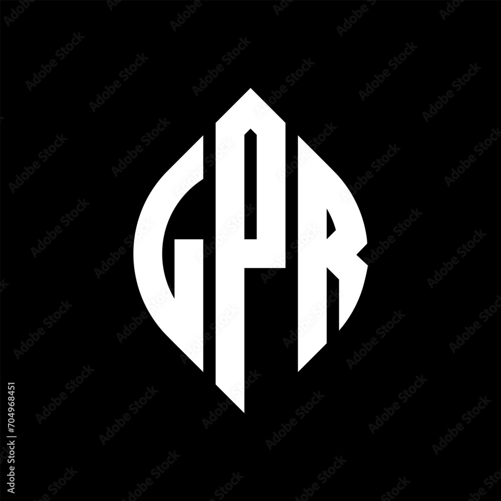 LPR circle letter logo design with circle and ellipse shape. LPR ellipse letters with typographic style. The three initials form a circle logo. LPR circle emblem abstract monogram letter mark vector. LPR circle letter logo design with circle and ellipse shape. LPR ellipse letters with typographic style. The three initials form a circle logo. LPR circle emblem abstract monogram letter mark vector.