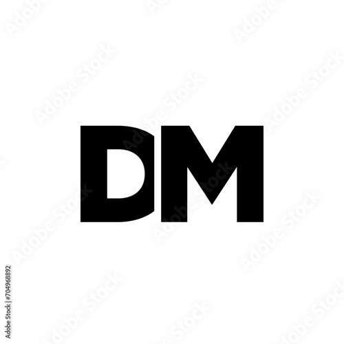 Letter D and M  DM logo design template. Minimal monogram initial based logotype.