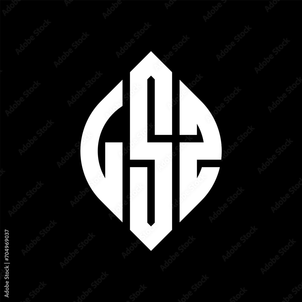 Obraz premium LSZ circle letter logo design with circle and ellipse shape. LSZ ellipse letters with typographic style. The three initials form a circle logo. LSZ circle emblem abstract monogram letter mark vector.