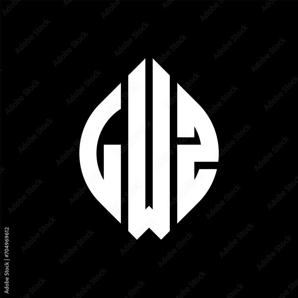 LWZ circle letter logo design with circle and ellipse shape. LWZ ellipse letters with typographic style. The three initials form a circle logo. LWZ circle emblem abstract monogram letter mark vector. LWZ circle letter logo design with circle and ellipse shape. LWZ ellipse letters with typographic style. The three initials form a circle logo. LWZ circle emblem abstract monogram letter mark vector.