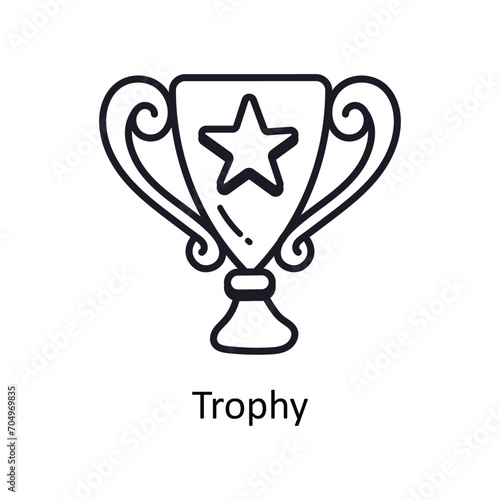 Trophy vector outline doodle Design illustration. Symbol on White background EPS 10 File
