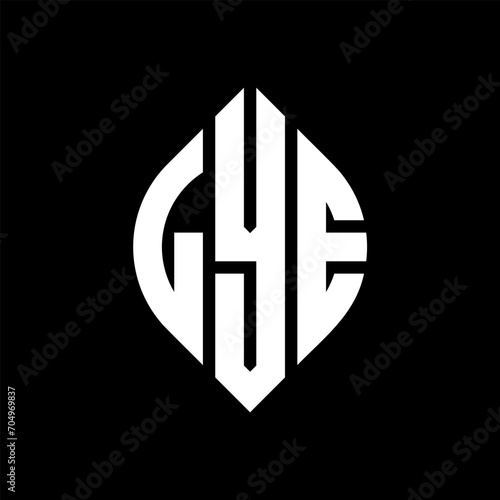 LYE circle letter logo design with circle and ellipse shape. LYE ellipse letters with typographic style. The three initials form a circle logo. LYE circle emblem abstract monogram letter mark vector.