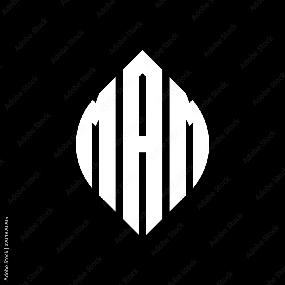 MAM circle letter logo design with circle and ellipse shape. MAM ellipse letters with typographic style. The three initials form a circle logo. MAM circle emblem abstract monogram letter mark vector. MAM circle letter logo design with circle and ellipse shape. MAM ellipse letters with typographic style. The three initials form a circle logo. MAM circle emblem abstract monogram letter mark vector.