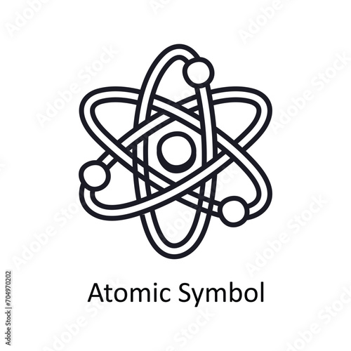 Atomic symbol vector outline doodle Design illustration. Symbol on White background EPS 10 File