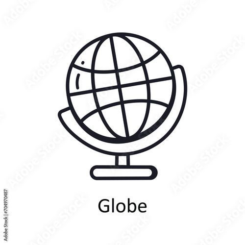 Globe vector outline doodle Design illustration. Symbol on White background EPS 10 File