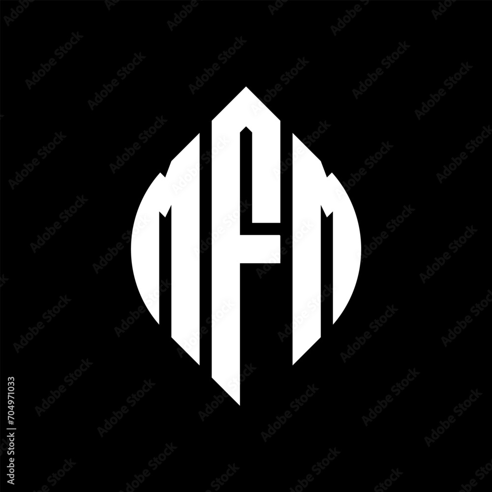 MFM circle letter logo design with circle and ellipse shape. MFM ellipse letters with typographic style. The three initials form a circle logo. MFM circle emblem abstract monogram letter mark vector. MFM circle letter logo design with circle and ellipse shape. MFM ellipse letters with typographic style. The three initials form a circle logo. MFM circle emblem abstract monogram letter mark vector.