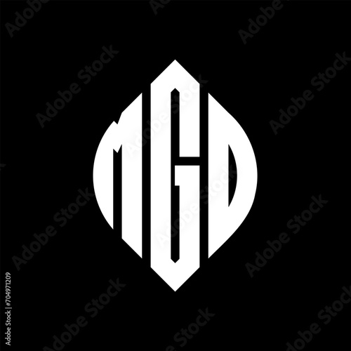 MGO circle letter logo design with circle and ellipse shape. MGO ellipse letters with typographic style. The three initials form a circle logo. MGO circle emblem abstract monogram letter mark vector.