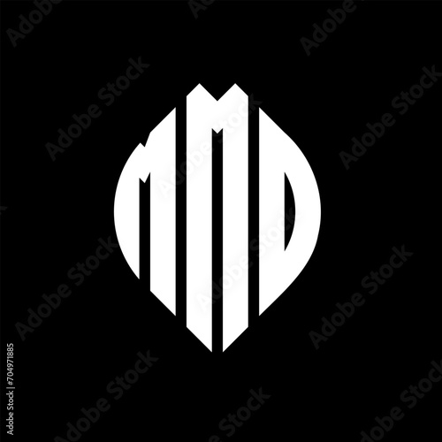 MMO circle letter logo design with circle and ellipse shape. MMO ellipse letters with typographic style. The three initials form a circle logo. MMO circle emblem abstract monogram letter mark vector.