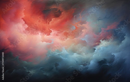 The emotional symphony painted by swirling wisps of abstract smoke against a twilight sky.
