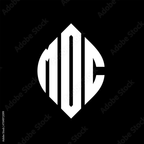 MOC circle letter logo design with circle and ellipse shape. MOC ellipse letters with typographic style. The three initials form a circle logo. MOC circle emblem abstract monogram letter mark vector.