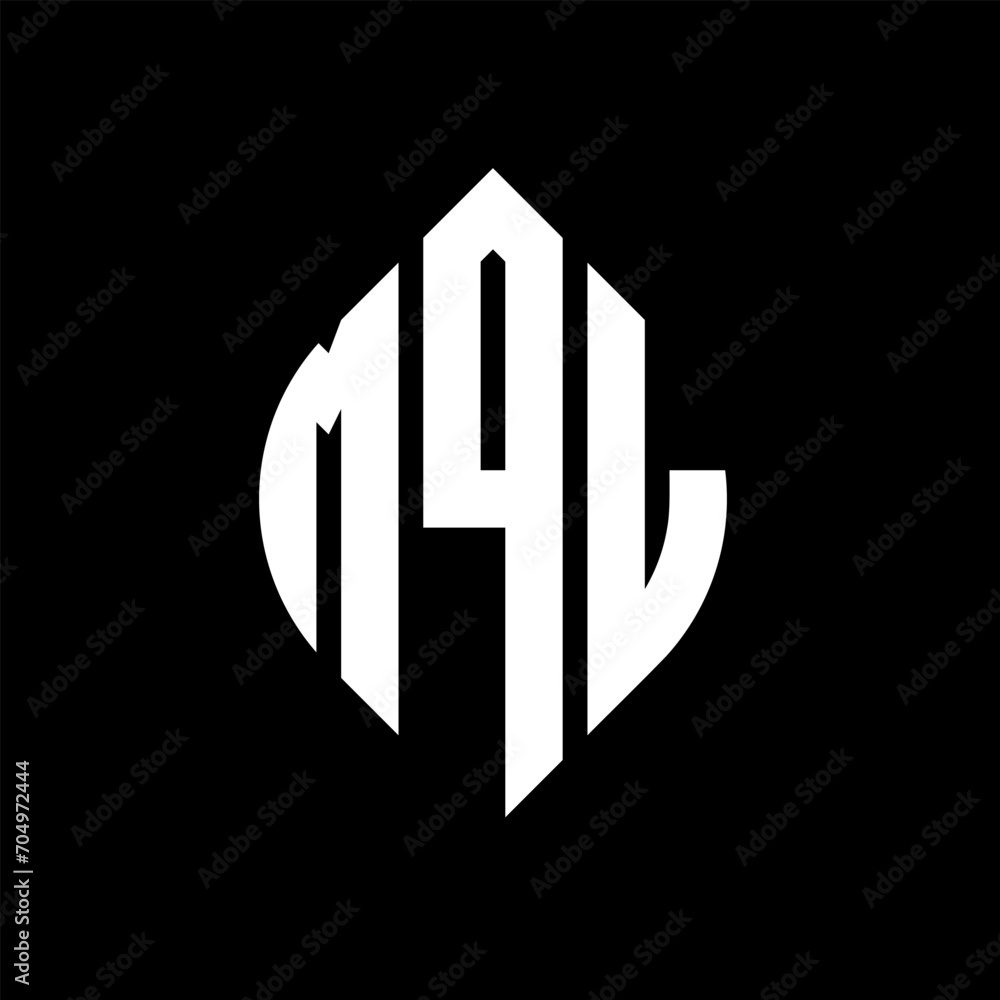 MQL circle letter logo design with circle and ellipse shape. MQL ellipse letters with typographic style. The three initials form a circle logo. MQL circle emblem abstract monogram letter mark vector. MQL circle letter logo design with circle and ellipse shape. MQL ellipse letters with typographic style. The three initials form a circle logo. MQL circle emblem abstract monogram letter mark vector.