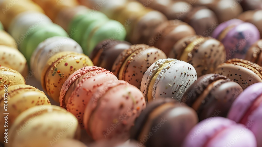 Multi-colored macarons.