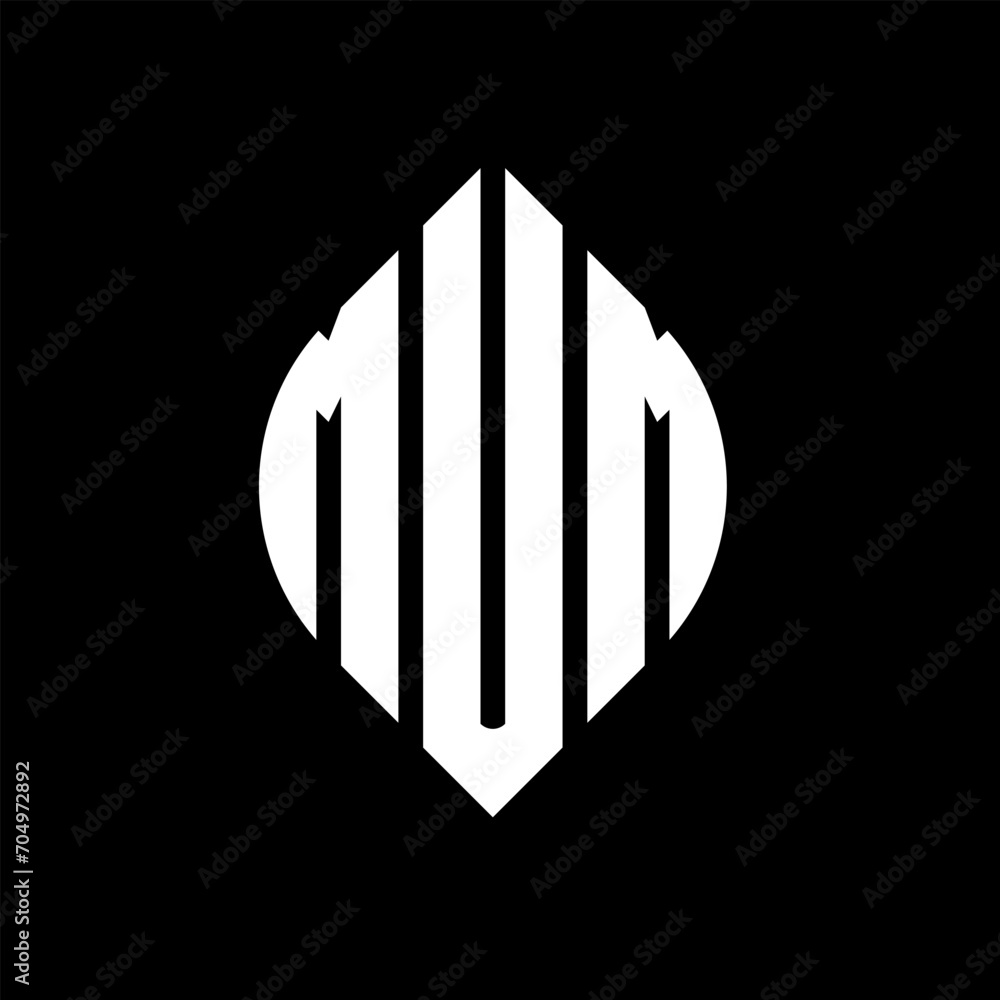 MUM circle letter logo design with circle and ellipse shape. MUM ellipse letters with typographic style. The three initials form a circle logo. MUM circle emblem abstract monogram letter mark vector. MUM circle letter logo design with circle and ellipse shape. MUM ellipse letters with typographic style. The three initials form a circle logo. MUM circle emblem abstract monogram letter mark vector.