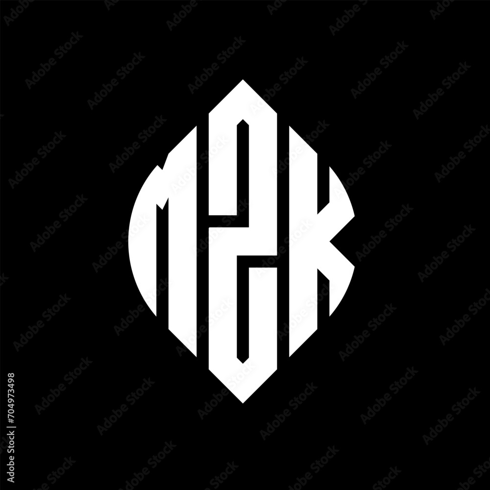 MZK circle letter logo design with circle and ellipse shape. MZK ellipse letters with typographic style. The three initials form a circle logo. MZK circle emblem abstract monogram letter mark vector. MZK circle letter logo design with circle and ellipse shape. MZK ellipse letters with typographic style. The three initials form a circle logo. MZK circle emblem abstract monogram letter mark vector.
