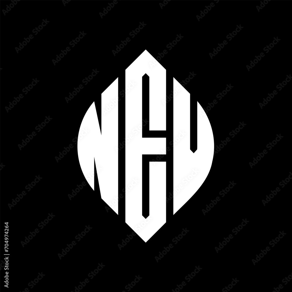 NEV circle letter logo design with circle and ellipse shape. NEV ellipse letters with typographic style. The three initials form a circle logo. NEV circle emblem abstract monogram letter mark vector. NEV circle letter logo design with circle and ellipse shape. NEV ellipse letters with typographic style. The three initials form a circle logo. NEV circle emblem abstract monogram letter mark vector.
