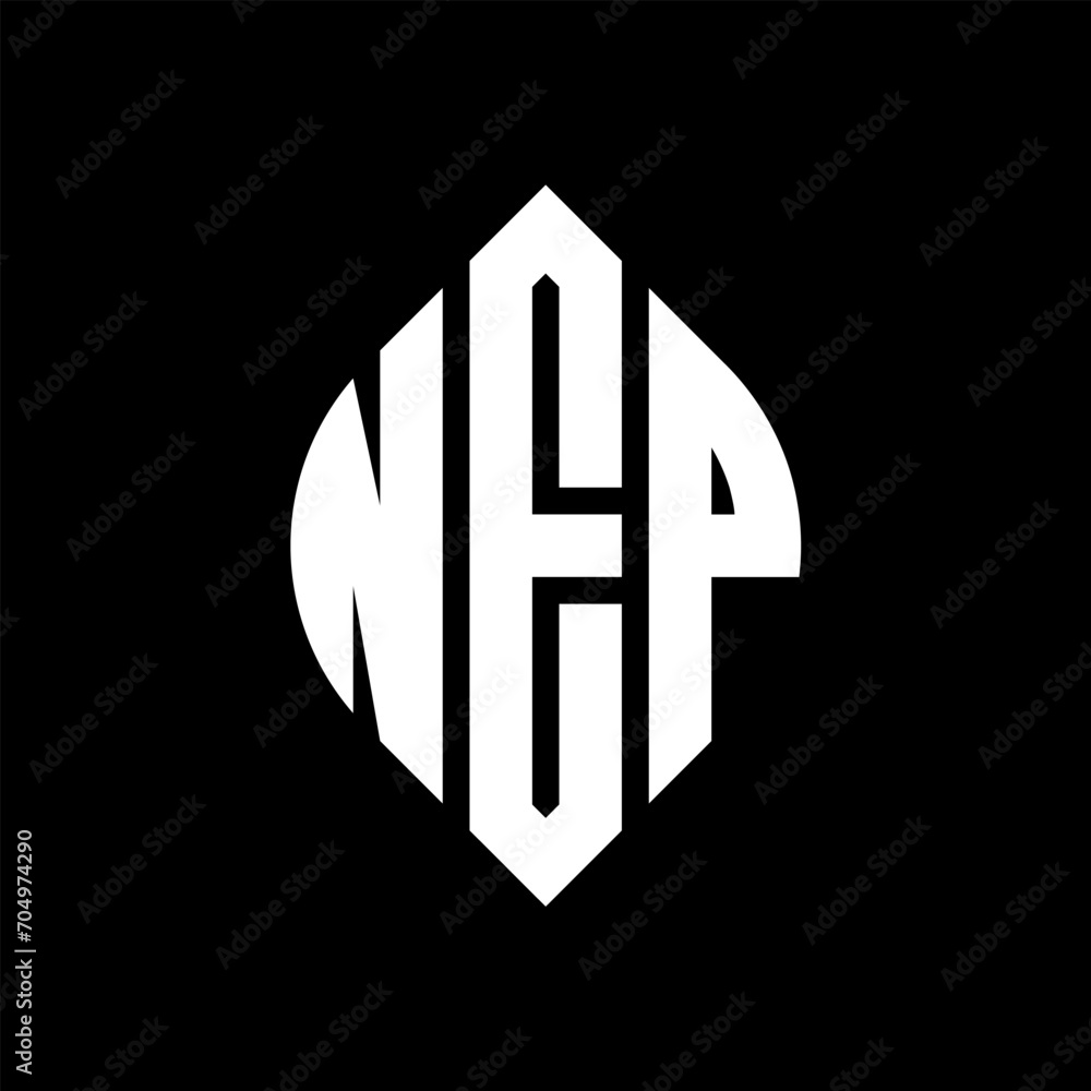 NEP circle letter logo design with circle and ellipse shape. NEP ellipse letters with typographic style. The three initials form a circle logo. NEP circle emblem abstract monogram letter mark vector. NEP circle letter logo design with circle and ellipse shape. NEP ellipse letters with typographic style. The three initials form a circle logo. NEP circle emblem abstract monogram letter mark vector.