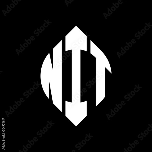 NIT circle letter logo design with circle and ellipse shape. NIT ellipse letters with typographic style. The three initials form a circle logo. NIT circle emblem abstract monogram letter mark vector.