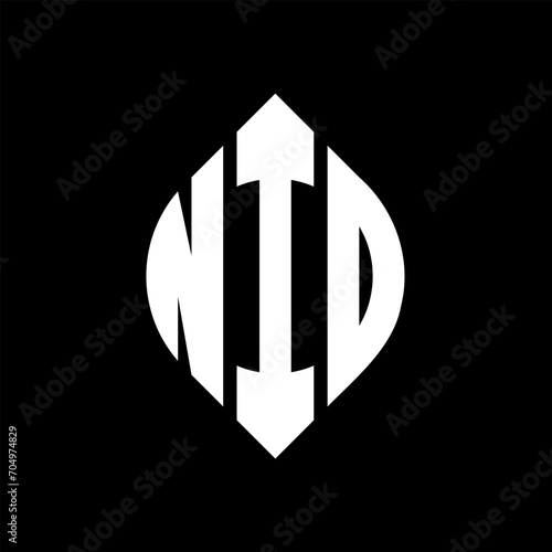 NIO circle letter logo design with circle and ellipse shape. NIO ellipse letters with typographic style. The three initials form a circle logo. NIO circle emblem abstract monogram letter mark vector. photo