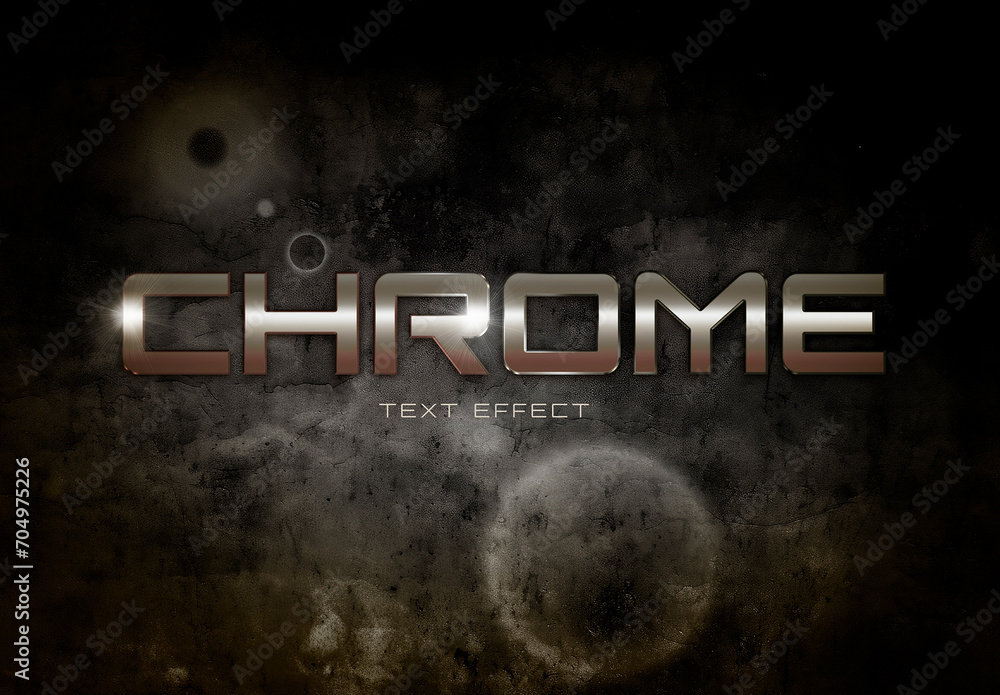 Chrome Text Effect with AI Background Stock Template | Adobe Stock