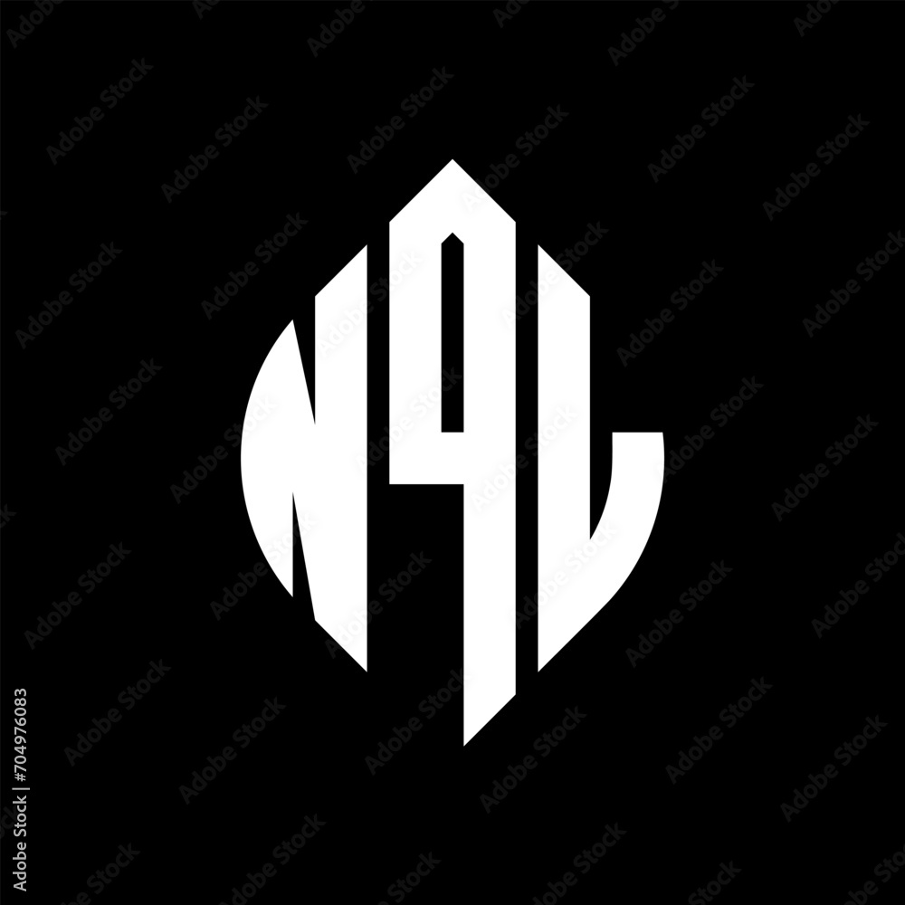 NQL circle letter logo design with circle and ellipse shape. NQL ellipse letters with typographic style. The three initials form a circle logo. NQL circle emblem abstract monogram letter mark vector. NQL circle letter logo design with circle and ellipse shape. NQL ellipse letters with typographic style. The three initials form a circle logo. NQL circle emblem abstract monogram letter mark vector.