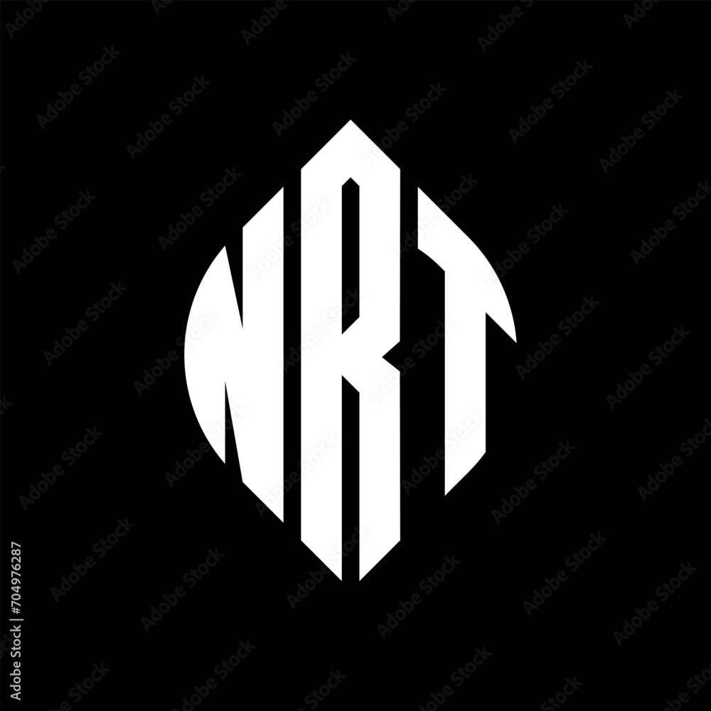 NRT circle letter logo design with circle and ellipse shape. NRT ellipse letters with typographic style. The three initials form a circle logo. NRT circle emblem abstract monogram letter mark vector. NRT circle letter logo design with circle and ellipse shape. NRT ellipse letters with typographic style. The three initials form a circle logo. NRT circle emblem abstract monogram letter mark vector.