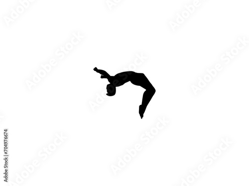 Person jumping in the air. Back flip jump icon.