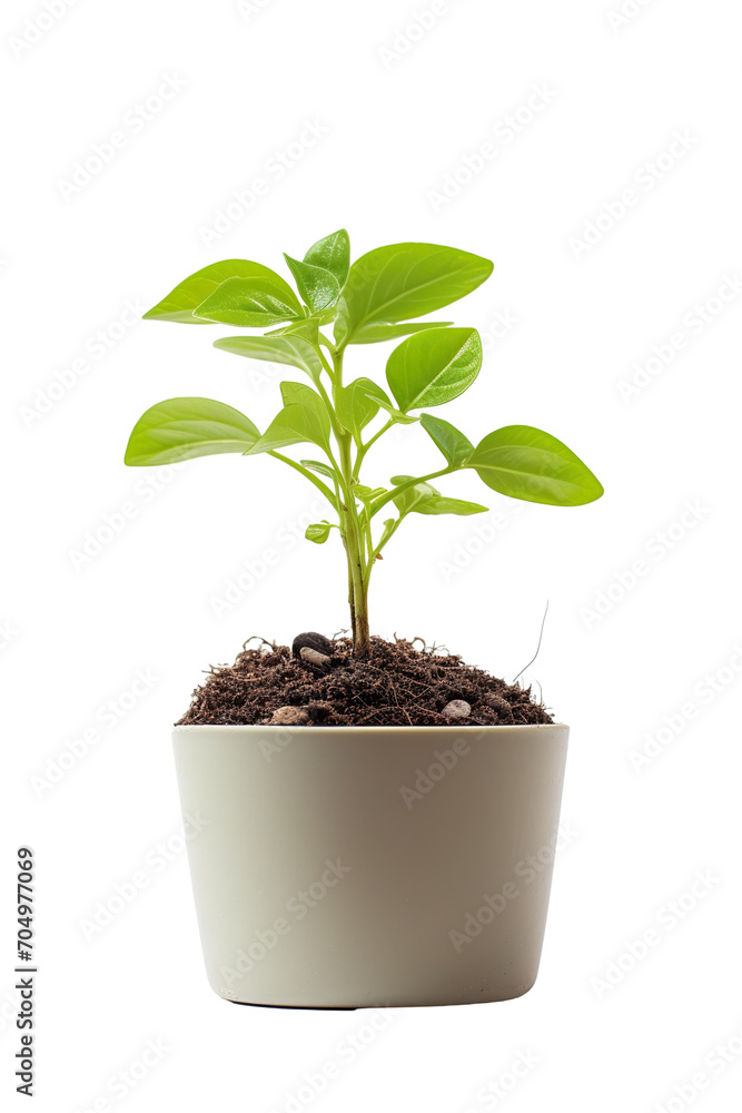 a pot young plant growing from soil isolated on a white background PNG a pot young plant growing from soil isolated on a white background PNG