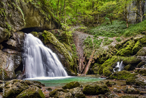Waterfall in the mountains - Cascada Evantai , Romania