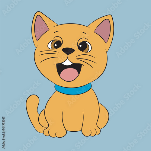 kitten happy and funny character vector artwork © opsil art