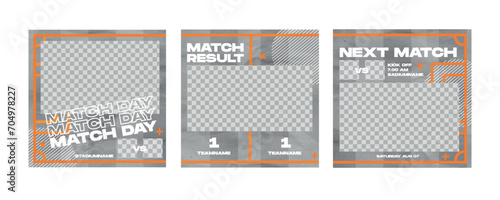 Sport social media post template , Football Match day , Full time , Next match	