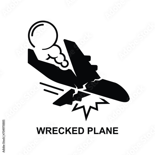 Wrecked plan icon isolated on background vector illustration.