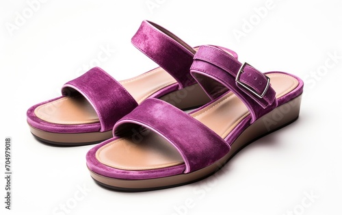 Velvet Vista sandal pair. Luxe Velvet Footwear: Vista Sandals.